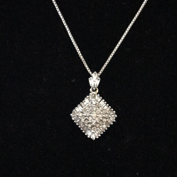 10k Cluster Diamond Pendant Only Yellow and White Gold - Picture 1 of 9